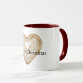 Crème kerst hart van gemberkoek mok (Voorkant rechts)