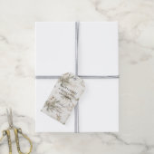 Crème Kerst Konijn Konijnen Cadeaulabel (Met Touw)