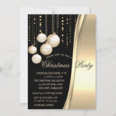 Crème Kerstballen,Goud gecorporeerd feest Kaart (Voorkant)