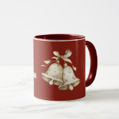Crème Kerstbellen Mok (Voorkant rechts)