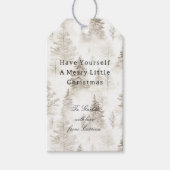 Crème Kerstbomen Cadeaulabel (Voorkant)