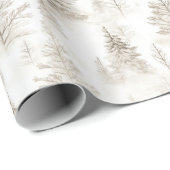 Crème Kerstbomen Cadeaupapier (Rol Hoek)