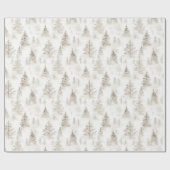 Crème Kerstbomen   Cadeaupapier (Vlak)