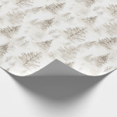 Crème Kerstbomen Cadeaupapier (Hoek)