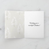 Crème Kerstbomen Sneeuwman Kaart (Binnen)