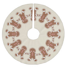 Crème kerstboomkleed met gingerbread jongens
