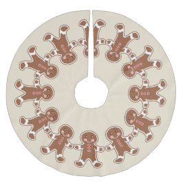 Crème kerstboomkleed met gingerbread jongens kerstboom rok