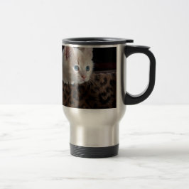 Crème Kitten Met Mooie Blauwe Ogen Reisbeker