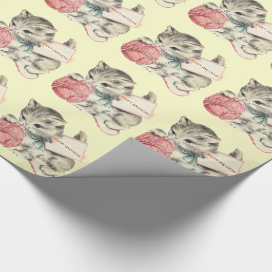 crème Kittens Birthday Wrapping Paper Cadeaupapier (Hoek)