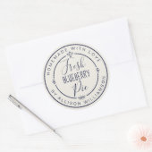 Crème Klassiek Zelfgemaakte Blauwebes Pie Etiket (Envelop)