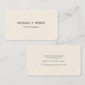 Crème Klassieke Minimalistische Professionele Eleg Visitekaartje (Voorkant / Achterkant)