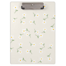 crème klembord met madeliefjes bloemenpatroon