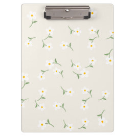 crème klembord met madeliefjes bloemenpatroon