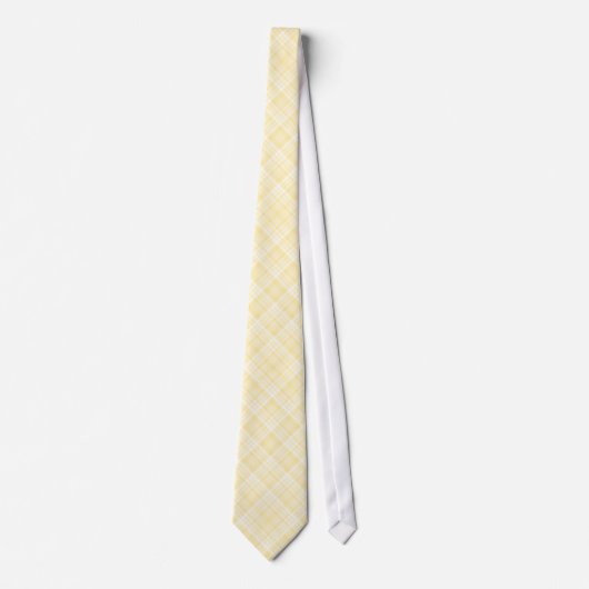 Crème Kleur Christmas 1 Plaid Pattern Mannen Strop Stropdas (Voorkant)