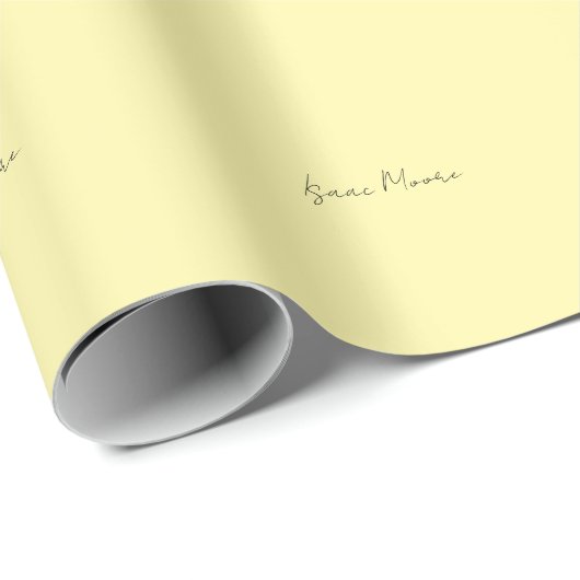 Crème Kleur Eenvoudig Elegante Script Calligrafie Cadeaupapier (Rol Hoek)