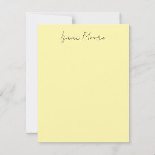 Crème Kleur Eenvoudig Elegante Script Calligrafie  Notitiekaartje