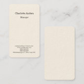 Crème kleur effen eenvoudige minimalist visitekaartje (Voorkant / Achterkant)