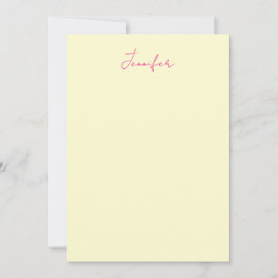 Crème kleur elegant modern minimalistisch gewoon n notitiekaartje