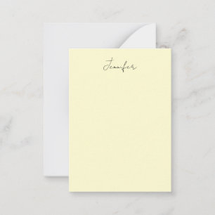 Crème kleur elegante moderne minimalistische gewon notitiekaartje