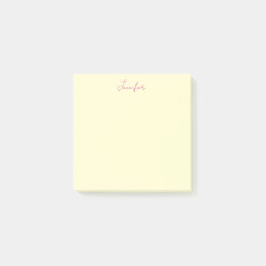Crème kleur elegante moderne minimalistische gewon post-it® notes (Voorkant)