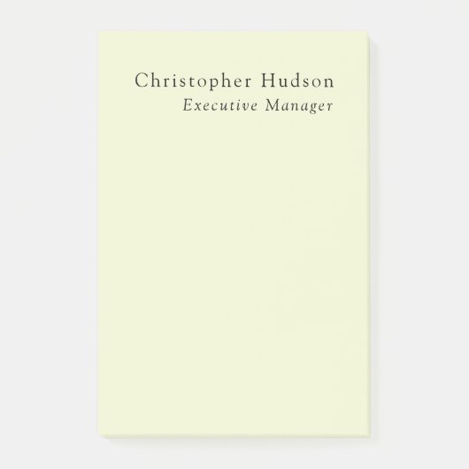 Crème Kleur Minimalistische Moderne Eenvoudige Vla Post-it® Notes (Voorkant)