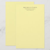 Crème Kleur Minimalistische Plain Elegant Modern Briefpapier (Voorkant / Achterkant)
