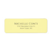 Crème Kleur Minimalistische Plain Elegant Modern Etiket (Voorkant)