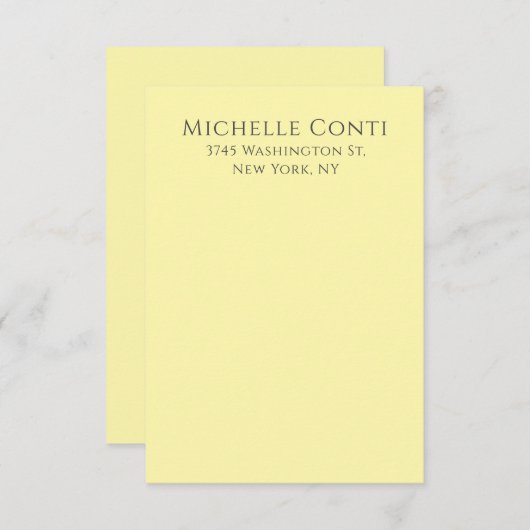 Crème Kleur Minimalistische Plain Elegant Modern Informatiekaartje (Voorkant / Achterkant)