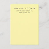 Crème Kleur Minimalistische Plain Elegant Modern Informatiekaartje (Voorkant)