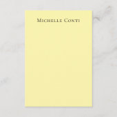 Crème Kleur Minimalistische Plain Elegant Modern Informatiekaartje (Voorkant)