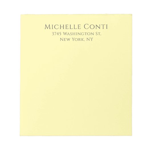 Crème Kleur Minimalistische Plain Elegant Modern Notitieblok (Voorkant)