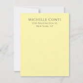 Crème Kleur Minimalistische Plain Elegant Modern Notitiekaartje (Voorkant)