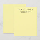 Crème Kleur Minimalistische Plain Elegant Modern Notitiekaartje (Voorkant / Achterkant)