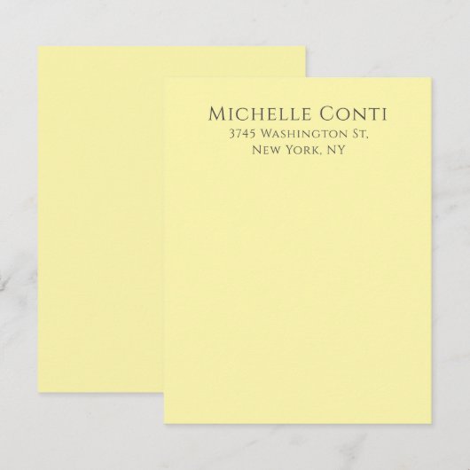 Crème Kleur Minimalistische Plain Elegant Modern Notitiekaartje (Voorkant / Achterkant)
