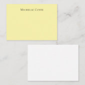 Crème Kleur Minimalistische Plain Elegant Notitiekaartje (Voorkant / Achterkant)