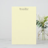 Crème Kleur Plain Elegant Professioneel Modern Briefpapier (Staand voorkant)