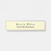 Crème Kleur Plain Elegant Professioneel Modern Deurbordje (Voorkant)