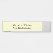 Crème Kleur Plain Elegant Professioneel Modern Deurbordje (Voorkant)