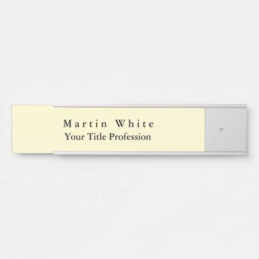 Crème Kleur Plain Elegant Professioneel Modern Deurbordje (Voorkant)