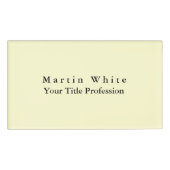 Crème Kleur Plain Elegant Professioneel Modern Naambadge (Voorkant)