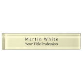 Crème Kleur Plain Elegant Professioneel Modern Naambordje (Voorkant)