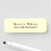 Crème Kleur Plain Elegant Professioneel Modern Naamplaatje (In situ)