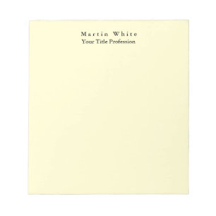 Crème Kleur Plain Elegant Professioneel Modern Notitieblok