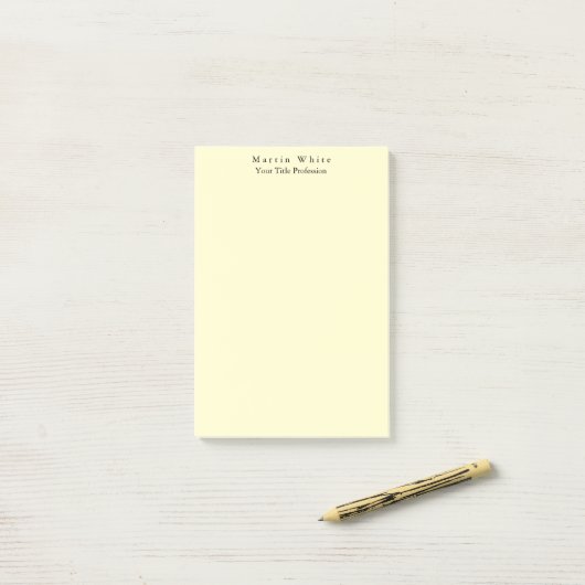 Crème Kleur Plain Elegant Professioneel Modern Post-it® Notes (Op bureau)