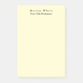 Crème Kleur Plain Elegant Professioneel Modern Post-it® Notes (Voorkant)