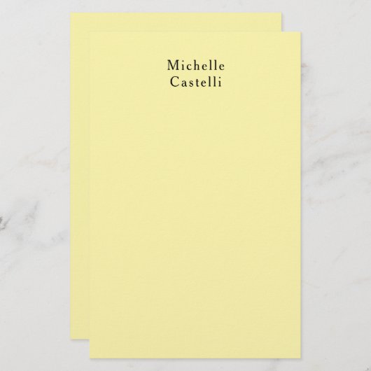 Crème Kleur Professionele Unieke Classic Jouw naam Briefpapier (Voorkant / Achterkant)