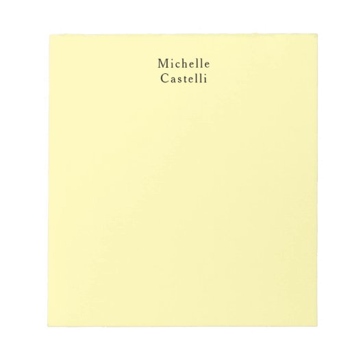 Crème Kleur Professionele Unieke Classic Jouw naam Notitieblok (Voorkant)