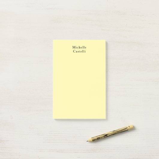 Crème Kleur Professionele Unieke Classic Jouw naam Post-it® Notes (Op bureau)