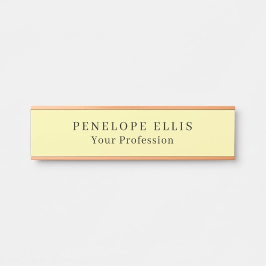 Crème Kleur Unieke Originele Klassieke Professiona Deurbordje (Voorkant)