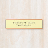 Crème Kleur Unieke Originele Klassieke Professiona Deurbordje (Voorkant)